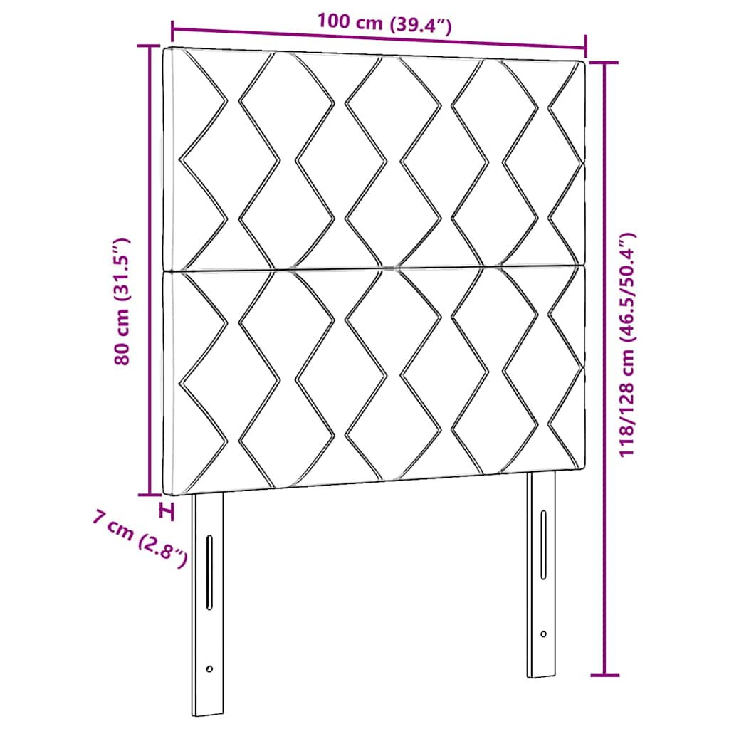 Fabric Headboard Geometric with Headboard Taupe 100 cm Fabric